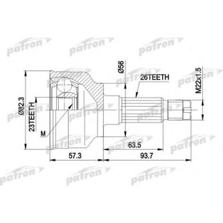 ШРУС наруж.к-кт 26x56x23 MAZDA 626 9.87-92 фото