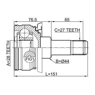 1911-E70RR_ШРУС внутренний задний!28X44X27 BMW X5 xDrive 3.0 07-10 фото 2