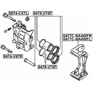 Скоба суппорта переднего левого FEBEST 0477C-NA4WFL фото 2 Скоба суппорта переднего левого FEBEST 0477C-NA4WFL фото 2