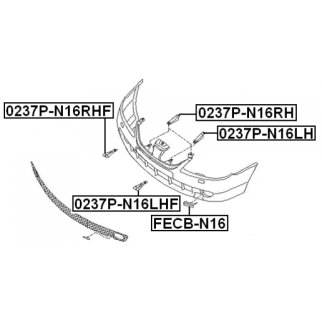 Кронштейн решетки радиатора правый FEBEST 0237P-N16RH фото 2 Кронштейн решетки радиатора правый FEBEST 0237P-N16RH фото 2