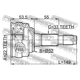 Шрус наружный 22x52x33 фото