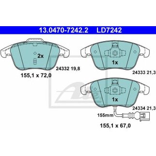 Колодки тормозные дисковые передн, CERAMIC, AUDI: Q3 2.0 TDI/2.0 TDI quattro/2.0 TFSI quattro 11-  SEAT: ALHAMBRA 1.4 TSI/1.8 TFSI/2.0 TDI/2.0 TDI 4WD/2.0 TSI 10-  VW: SHARAN фото