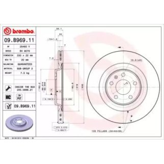 Диск тормозной brembo 09.B969.11 фото