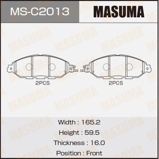 Колодки тормозные передние к-кт Masuma MS-C2013 фото