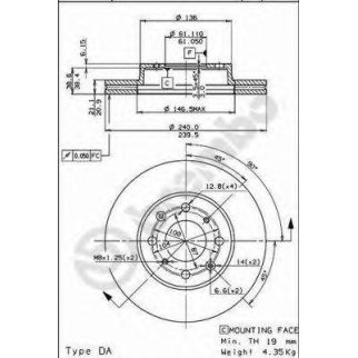 Диск тормозной передний вентилируемый Brembo 09.5285.10 фото