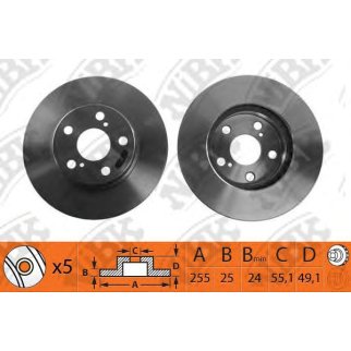 Диск тормозной передний вентилируемый NiBK RN1058 фото