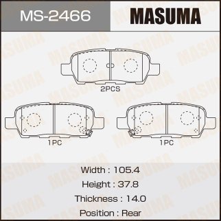 Колодки тормозные к-кт Masuma MS-2466 фото