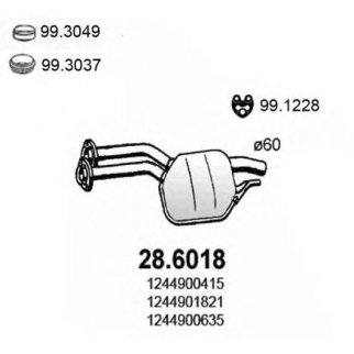 Глушитель средняя часть ASSO 28.6018 фото