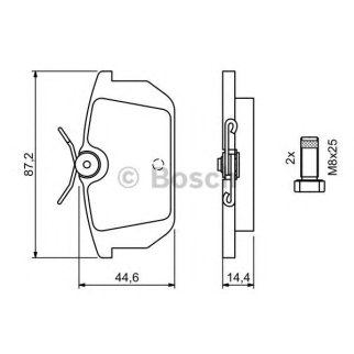 Колодки тормозные FIAT Punto задние (4шт.) BOSCH фото