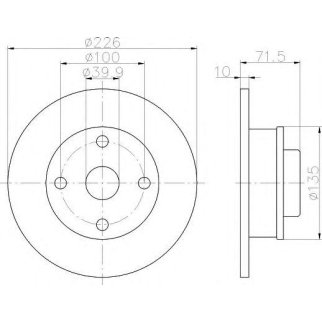 Диск тормозной задний Hella 8DD 355 101-661 фото