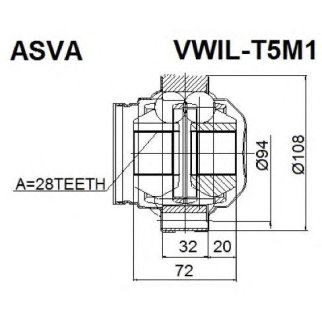 ШРУС внутренний ASVA VWIL-T5M1 фото