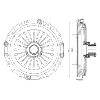 Диск сцеп. для а/м Mercedes Actros (96-)/(03-) (OM541) 430мм (с низк.муфт) (нажим. корзина) (FS 703) фото 3