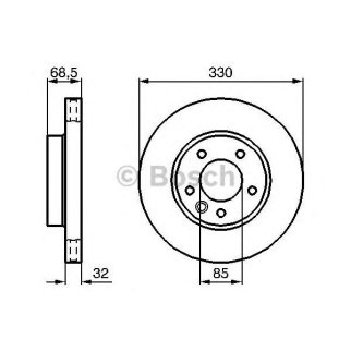 Диск тормозной передний вентилируемый правый BOSCH 0 986 479 250 фото