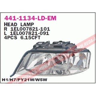 Фара правая DEPO 441-1134R-LD-EM фото