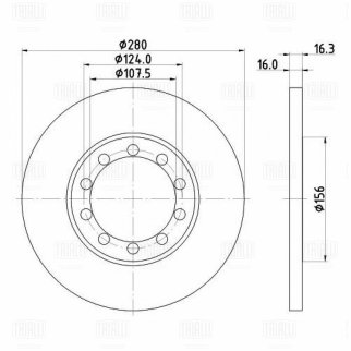 Диск тормозной задний TRIALLI DF 105104 фото 3 Диск тормозной задний TRIALLI DF 105104 фото 3
