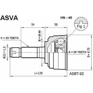 ШРУС наружный ASVA HN-4-6 фото