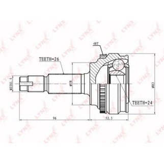 ШРУС наружный передний LYNXauto CO-7520A фото
