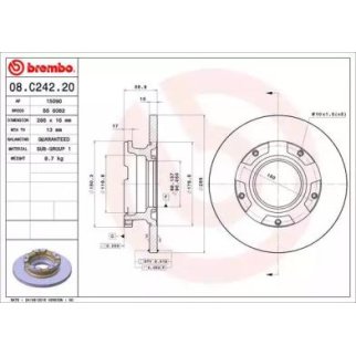 Диск тормозной brembo 08.C242.20 фото