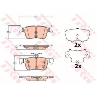 Колодки тормозные задние дисковые к-кт TRW GDB2133 фото