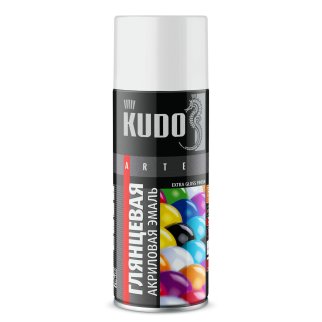 Эмаль универсальная акриловая RAL 9003 белая высокоглянцевая 520 мл KUDO KUA9003 фото