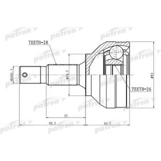 Шрус привода PATRON PCV3115 фото