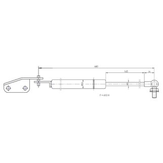 Упор газовый (амортизатор) для а/м Suzuki Swift (05-) прав. (крышки багажника) (GS 2402) фото 3