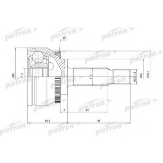 ШРУС наружн к-кт 26x54x33 ABS:43T MITSUBISHI: Carisma 95-06, Space Star 98- фото