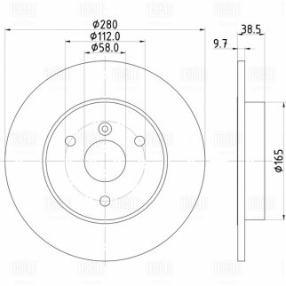 Диск торм. для а/м Smart Fortwo (05-) перед. d=280 (DF 240121) фото 3