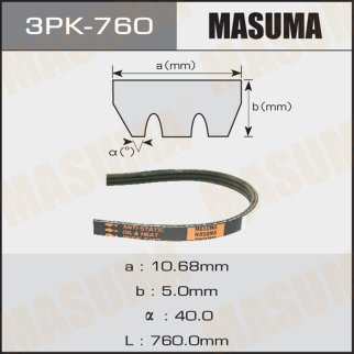 Ремень поликлиновый 3PK 760 MASUMA 3PK-760 фото 1