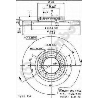 Диск тормозной brembo 09.9132.10 фото
