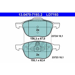 Колодки тормозные передние к-кт ATE 13.0470-7193.2 фото