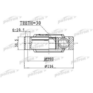 ШРУС внутренний x30 VW: TOUAREG 2.5 R5 TDI/3.0 V6 TDI/3.2 V6/3.6 V6 FSI/4.2 V8/5.0 R50TDI/5.0 V10 TDI/6.0 W12 02- фото
