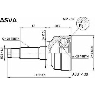 ШРУС наружный ASVA MZ-0-5 фото
