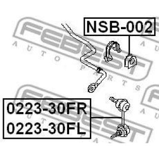 Втулка (сайлентблок) переднего стабилизатора FEBEST NSB-002 фото