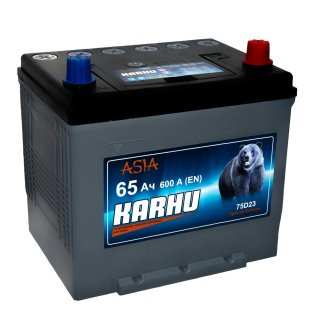 Аккумуляторная батарея KARHU Asia 6СТ 65 VL АПЗ обр 236х173х220 Казахстан (JIS-75D23L) фото