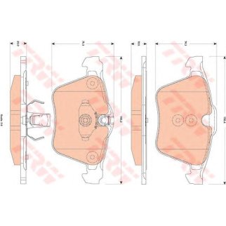 Колодки тормозные передние к-кт TRW GDB1835 фото