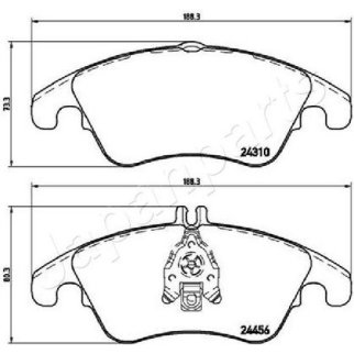 Колодки тормозные передние к-кт Japanparts PA-0513AF фото