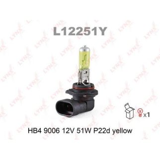 Лампа галогенная HB4 9006 12V 51W P22D YELLOW фото