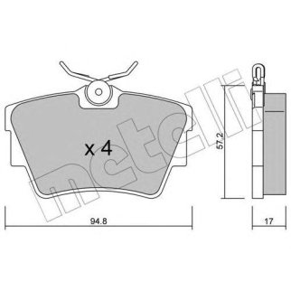 Колодки тормозные задние дисковые к-кт metelli 22-0635-0 фото