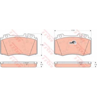 Колодки тормозные передние к-кт TRW GDB1454 фото