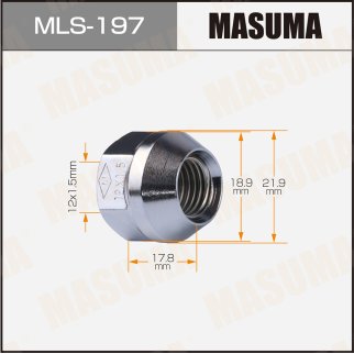 MLS-197_гайка колесная! M12x1.5 под ключ 19мм фото