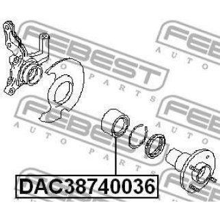 DAC38740036_подшипник ступ. пер.! Toyota Carina E 92-97/Celica 89-93 ABS фото