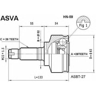 ШРУС наружный ASVA HN-5-9 фото
