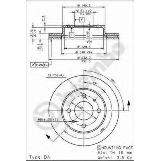 Диск тормозной brembo 09.6943.10 фото