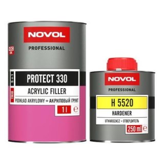 Грунт NOVOL PROTECT 330 TRIO 5+1 акрил. Черный 1л.+отверд.0,2л. фото