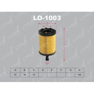 Фильтр масляный LYNXauto LO-1003 фото