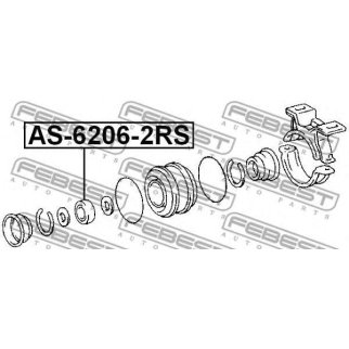 Подшипник промежуточного вала FEBEST AS-6206-2RS фото
