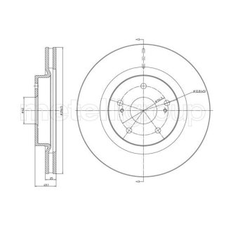 Диск тормозной передний вентилируемый metelli 23-0966C фото