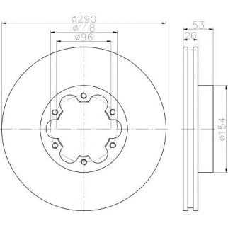 Диск торм.пер NISSAN F24 (CABSTAR) фото
