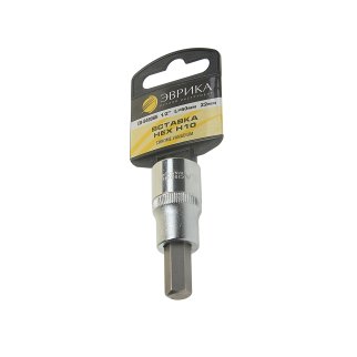 Насадка-вставка с битой Hex H10&quot; 1/2&quot; 22мм L=60мм (с держателем) ЭВРИКА фото
